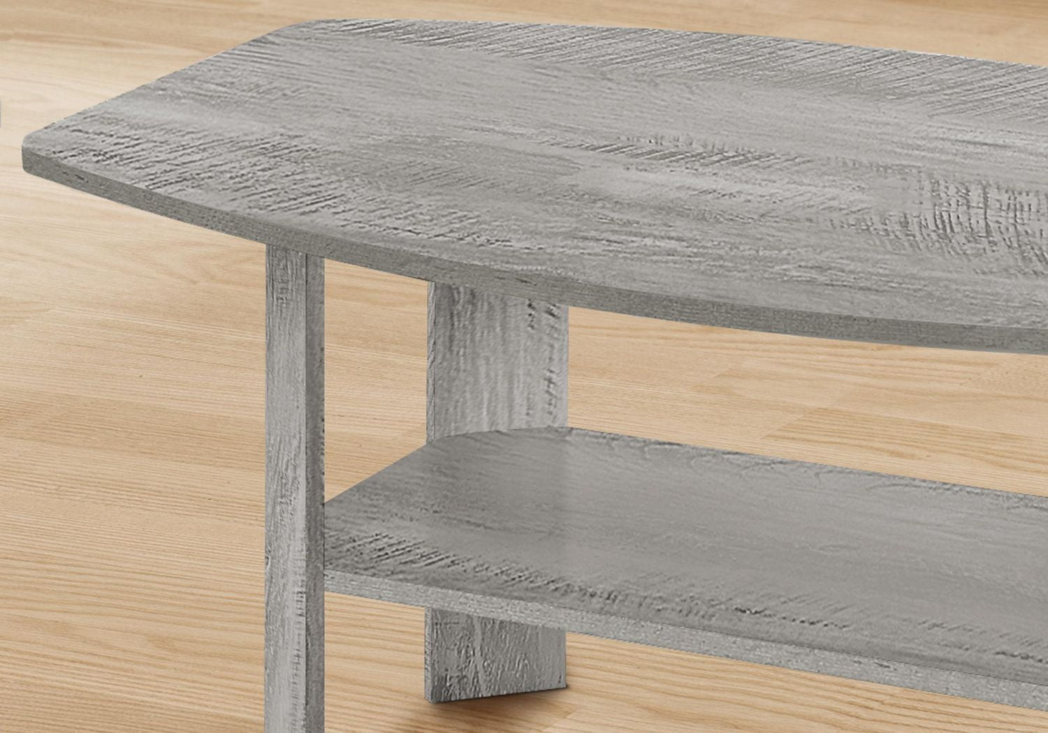 Monarch Specialties Ensemble De Table, Ensemble 3pcs, Café, Bout, Côté, Accent, Salon, Stratifié, Gris, Transitionnel