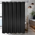 thumbnail image 2 of Black Waffle Weave Shower Curtain – 72x72 Inch, Hotel-Quality Waterproof, Washable Polyester, Rust-Resistant Grommets, Modern Bathroom Style, Color: System default_8, 2 of 7