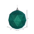 thumbnail image 2 of Vickerman M177504DG 8 in. Green Glitter Geometric Christmas Ornament Ball, 2 of 2