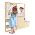 thumbnail image 1 of Patiojoy Ensemble Chevalet d'Art pour Enfants & Table & Banc Centre d'Art Multifonction Bureau avec Grand Rangement Chevalet Réglable Double Face Rouleau de Papier Remplaçable Gris, 1 of 9