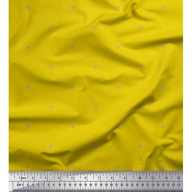 Soimoi Rayon Fabric Artistic Leaves Printed Fabric 1 Yard 56 Inch Wide