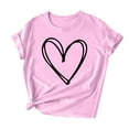 thumbnail image 4 of Plebaso T-Shirts pour Femmes à Imprimé Cœur, Col Rond, Coupe Ample, T-Shirts Décontractés à Manches Courtes, T-Shirts Graphiques pour Femmes, 4 of 4