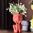 thumbnail image 1 of HEVIRGO Human Think Face Ceramic Home Plants Flower Pot Vase Planter Tabletop Decoration,Yellow, 1 of 10