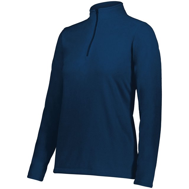 Augusta Sportswear Women's Standard Ladies Micro-Lite Fleece 1/4 Zip Pullover, Navy, X-Small