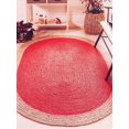 thumbnail image 1 of Indian Handmade Braided Inner Red Natural Jute Area Rug, Home Décor Rug, Jute Rug for Bedroom, Dining Room, living room, Doormat Rug Size - 9' x 12' Oval (270 cm x 360 cm), 1 of 4