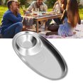 thumbnail image 4 of Spice Dish, 304 Stainless Steel Oval Stable Durable Snack Plate Divided  For Snacks For Camping For Sugar For Outdoor L,S, 4 of 8