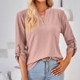 thumbnail image 2 of Pompotops T-shirt Mode Femme Col en V Manches Longues Ample en Solde, 2 of 7