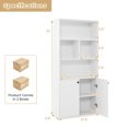 thumbnail image 3 of Gymax Bibliothèque à 5 Niveaux Armoire de Rangement Autoportante avec Étagère Ajustable et Armoire à 2 Portes, 3 of 10