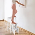 thumbnail image 2 of Costway 3 Tier Step Stool 3 in 1 Folding Ladder Bench Storage Shelf White, 2 of 9