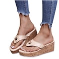 thumbnail image 4 of Fsgntruao Nouvelles Chaussures à Talon Incliné pour Femmes Sandales d'Été Décontractées à Bout entre-Doigts Pantoufles, 4 of 6