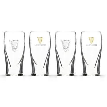 Guinness Logo Harp Embossed Pint Glass Set (4-Pack) (20 ounces)