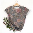 thumbnail image 4 of Hauts d'Été pour Femmes DYTTDG T-shirt à Fleurs Mode pour Femmes Grande Taille Col Rond Manches Courtes Décontracté Ample Tee Haut Hauts pour Femmes Liquidation Moins de 10 Multicolore,TTTTG, 4 of 5