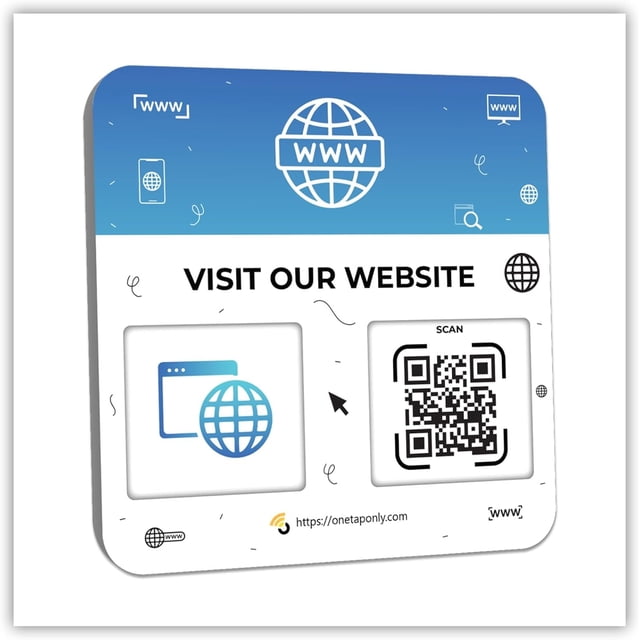 Website Review Plate -1 Pack Adhesive Instant Reviews Signs - QR Code Review plate for Business, Best Customer Feedback Stand