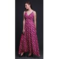thumbnail image 2 of Bimba Robe Longue à Imprimé Floral pour Femmes, Bretelles Spaghetti, Col en V, Maxi, Tenue de Plage - Grand, 2 of 5