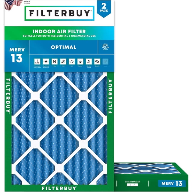Filterbuy 16x32x2 Air Filter MERV 13 Health Defense, HVAC AC Furnace Air Filters Replacement (2-Pack)