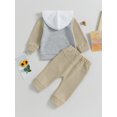 thumbnail image 2 of Kmbangi Bébé Contraste Couleur Tenues Manches Longues Capuche Sweat-Shirt Pantalons Automne Hiver Set 0-3Y, 2 of 9