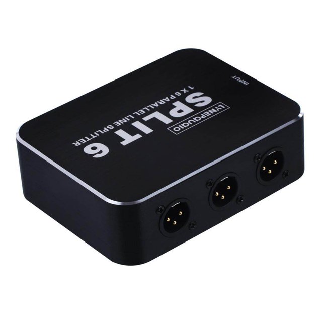 Baohd XLR Splitter 6 Niveau Signal Splitter Audio Haut-Parleur Studio Équipement Noir