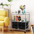 thumbnail image 3 of Patiojoy 4-Drawer Rolling Storage Cart Metal Rack Organizer Shelf with Wheels Black, 3 of 5