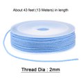thumbnail image 2 of Unique Bargains Twisted Nylon Twine Thread Beading Cord 2mm 13M/43 Feet Extra Strong Braided Nylon String, Blue, 2 of 6