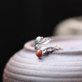 thumbnail image 3 of Maytalsory Adjustable Open Ring In 925 Sterling Silver With Branch Leaves S925 Silver Is Not Allergic South red agate 1Set, 3 of 6