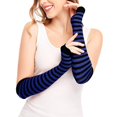 thumbnail image 3 of YOUSNH Gants Sans Doigts Longs Plus Chauds Punk Gothiques pour Femmes Bleu Taille Unique, 3 of 6