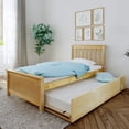 thumbnail image 1 of BEDSMART Solid Wood Twin Size Bed With Trundle | Natural, 1 of 7