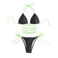 thumbnail image 3 of Qertyioot Bikini Bandeau Bandage pour Femmes Ensemble Amour à Cordon, 3 of 6