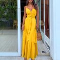 thumbnail image 1 of Drppepioner Robes Femmes Été Mode Femmes Été Bohème Robe Mi-Longue à Bretelles Jaune 12(TTG), 1 of 7