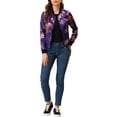 thumbnail image 2 of INSPIRE CHIC Blouson Bomber pour Femme Coupe Ajustée Léger à Fermeture Éclair Violet Foncé L, 2 of 8