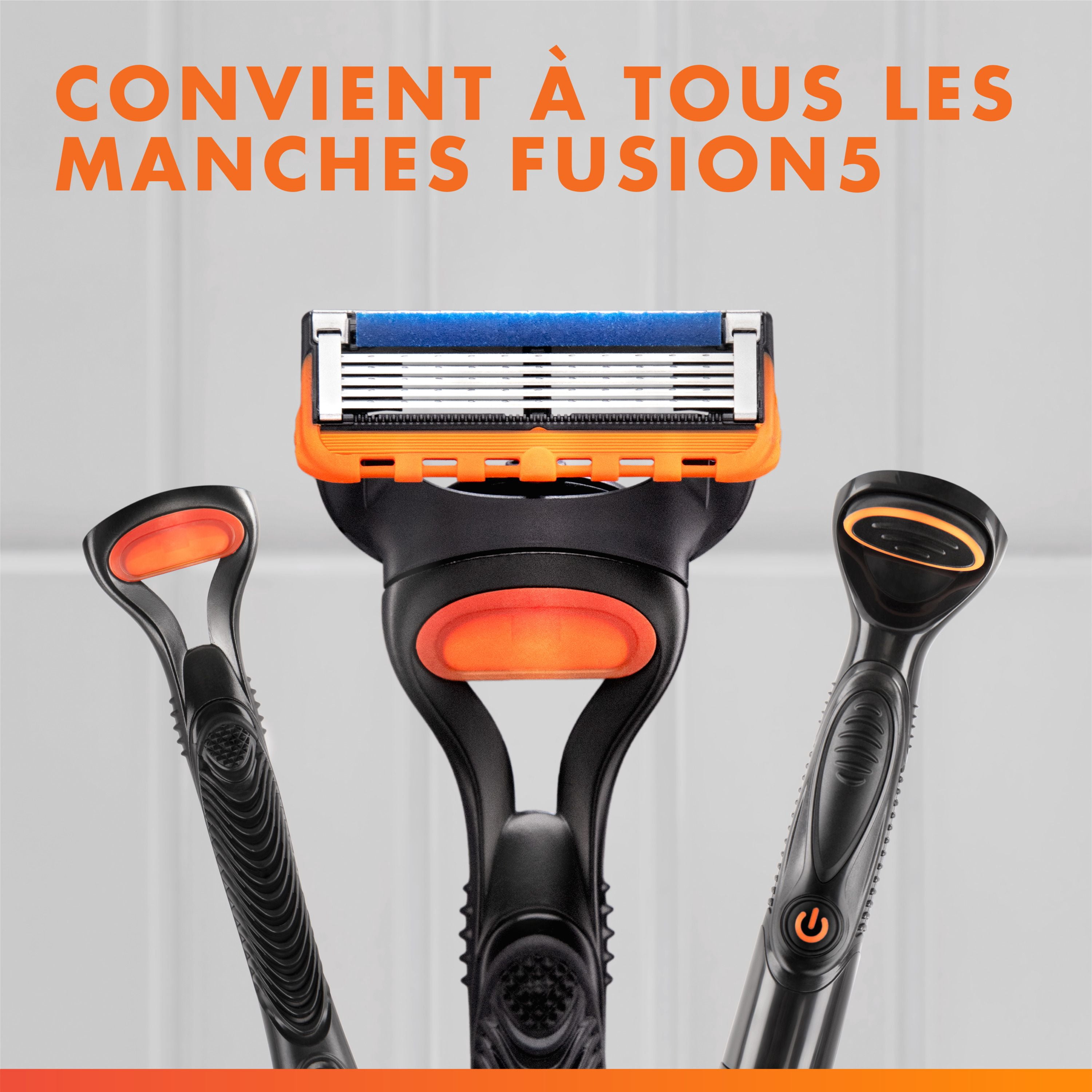 Gillette Fusion5 Power Recharges de Rasoir pour Hommes Cartouches de Rasoir, Bande Lubrifiante Plus Grand, Tondeuse de Précision, Lames de Rasoir à 5 Lames pour un Rasage de Près