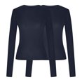 thumbnail image 4 of Frostluinai 2 Pack Y2K Shirts for Women Long Sleeve Ruched Tops Crew Neck Workout T Shirts Solid Color Slim Fit Blouses Soft Crop Tees, 4 of 4