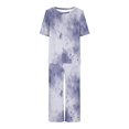 thumbnail image 4 of Liquidation Aujourd'hui Iumwxz Pyjamas Décontractés Fluides Ensembles Femmes Tenues d'Été Teinture sur Nœuds Graphique Col Rond Manches Courtes Taille Élastique Pantalons Courts Ensembles pour Femmes Vacances, 4 of 6