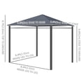 thumbnail image 3 of Outsunny Pavillon à Toit Rigide 10 Pieds x 10 Pieds, Auvent de Gazebo, Pavillon de Patio Extérieur, Gris Foncé, 3 of 10