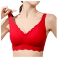 thumbnail image 1 of Women's Seamless Wireless Bra - Full Coverage, Padded, V Neck, Nylon Spandex, Comfortable Daily & Sleepwear, 1 of 6
