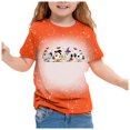thumbnail image 1 of PMVFHDE T-Shirts Graphiques pour Filles T-Shirts pour Filles T-Shirts d'Été pour Filles T-Shirts pour Filles Hauts pour Fille Enfants Mignon Imprimé Col Rond Manches Courtes T-Shirt Décontracté Haut Orange, 6-7 Ans, 1 of 4