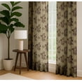 thumbnail image 4 of Vargottam Cotton Rod Pocket/Back Tab Curtains - 96" Floor-Length Drapes for Long Doors or Large Windows - Light Filtering, 3-in-1 Header - Set of 2, 52"x96" - Block Floral Design (Brown), 4 of 8