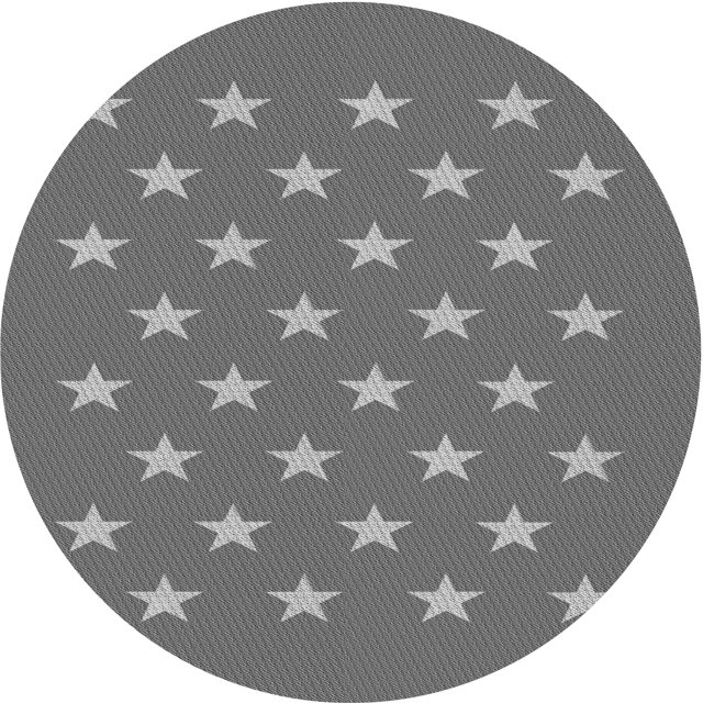 Ahgly Company Tapis Rond Lavable en Machine Intérieur Transitionnel Gris Carbone, 7 Pieds Rond