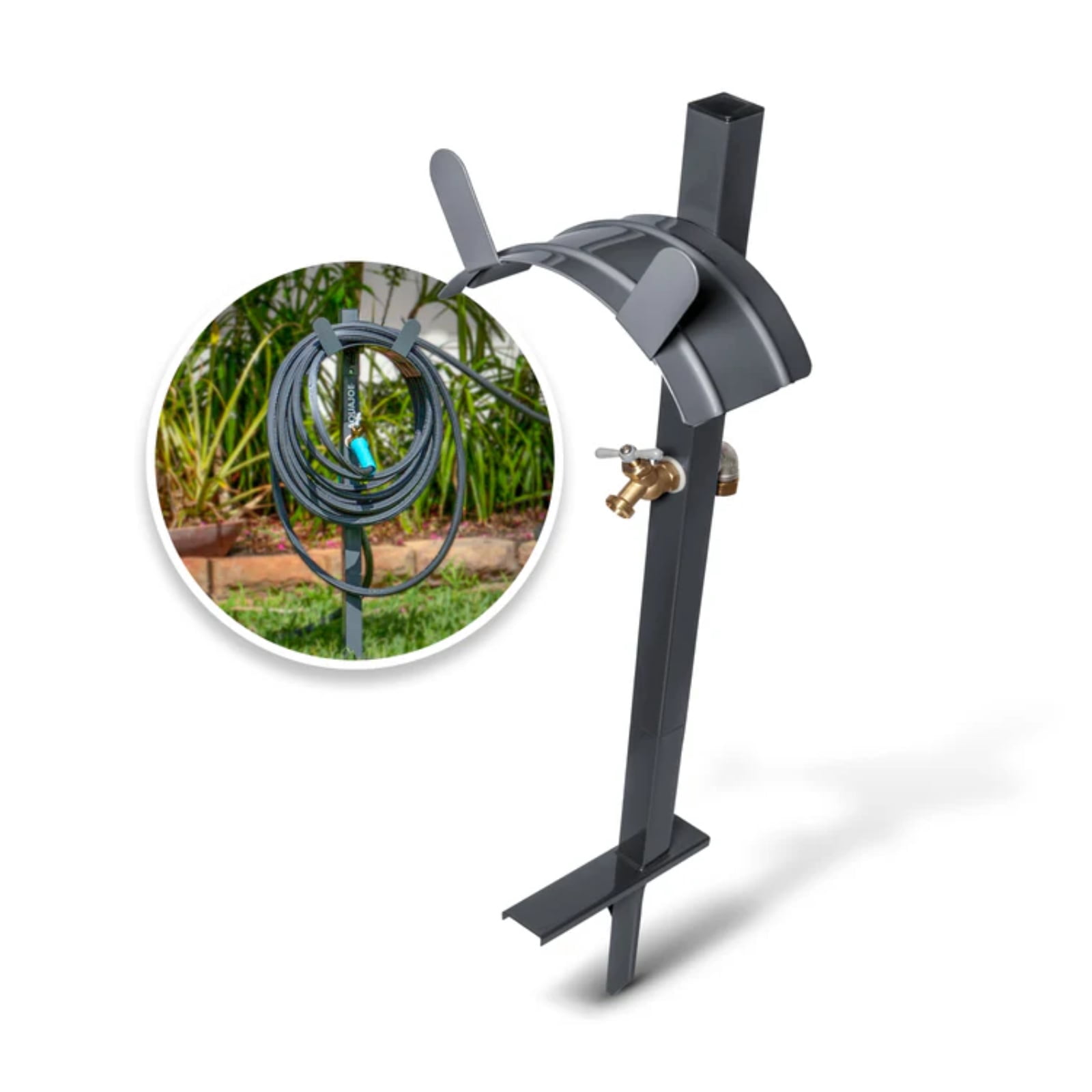 Aqua Joe 100 Ft,1/2In,FiberJacket,Kinkfree Garden Hose,Aluminium Fittings,600 PSI Rating