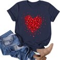 thumbnail image 1 of TIMIFIS T-Shirts pour Femmes Saint-Valentin Été Décontracté Manches Courtes Col Rond T-Shirts Mode Imprimé Cœur d'Amour Tee Shirt, 1 of 4