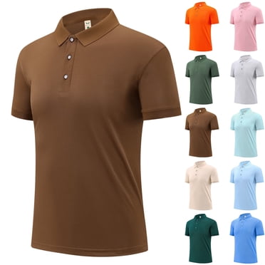 Txeol Weekly Deals Men's Short Sleeve knitted Polo Shirt Solid Color Basic Tee Shirts Casual Button Lapel Collar Tshirt,Gray,XXL