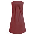 thumbnail image 3 of Innerwin Mini Dress Button Women Sundress Beach Solid Baggy Bohemian Red Wine L, 3 of 4
