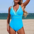 thumbnail image 2 of Ltctricy Women's One Piece Swimsuits Adjustable Strap Deep V Neck Color Block Backless Swimwear Slimming Bathing Suits, 2 of 5