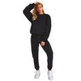 thumbnail image 2 of Innerwin Two Piece Outfit Drawstring Women Jogger Set Sports Long Sleeve Beam Foot Sweatsuits Black 3XL, 2 of 7