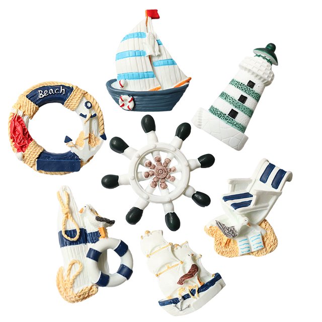 7 Pcs Charme en Résine Style Océan Embellissement en Résine Charme pour Étui de Téléphone