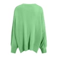 thumbnail image 4 of WUANDIXFA Chandails pour Femmes Mignons Chandails pour Femmes à Manches Longues Fente Latérale Col Rond Chandails Molletonnés à Enfiler Hauts de Mode pour Femmes Vêtements Corset Vêtements d'Extérieur Vert, TG, 4 of 5