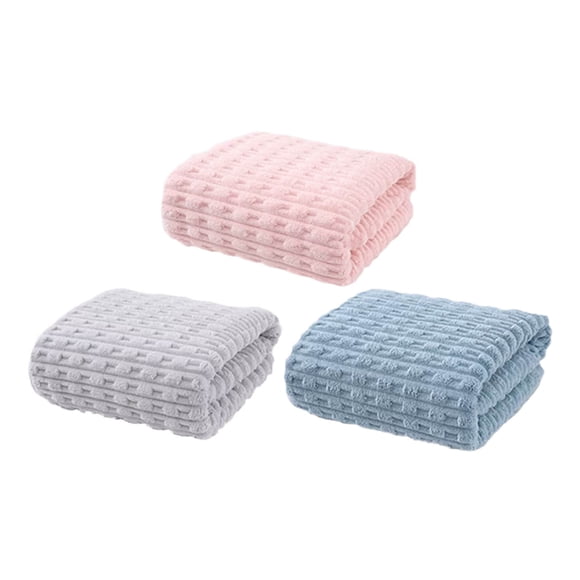 3Pc Absorbent Velvet Towel, Color Stripe Washcloth, Children'S Household Soft Gift Towel