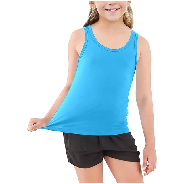 FAIWAD Toddler Boys Girls Tank Tops Kids Racerback Athletic Dance Tops Sleeveless Round Neck Camisole