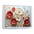 thumbnail image 2 of Designart art Mural Encadré avec Fleurs, art Mural Encadré avec Fleurs, Double Étreinte de Fleurs Cramoisies Rouges et Blanches, Très Grand art Mural Encadré Blanc, Cadre de Couleur Blanche 40x30 Pouces, 2 of 5