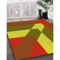 thumbnail image 3 of Ahgly Company Tapis Rectangulaire Rouge Lavable en Machine, 5 Pieds x 8 Pieds, 3 of 7