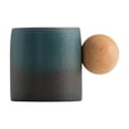 thumbnail image 2 of EGNMCR Rough Pottery Mini Cute Small Tea Cup Wooden Handle Coffee Cup Exquisite Classical Fresh Small Cups Ceramic Coffee Cup, 2 of 6